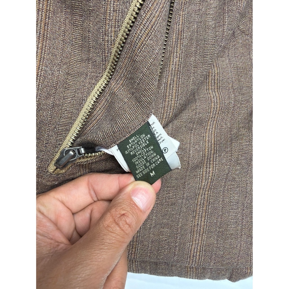 Eddie Bauer Mens Reversible Puffer Vest Size M Brown Tan Quilted Full Zip - Picture 3 of 10